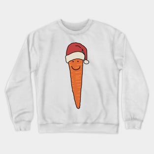 Christmas Carrot Wearing Santa Hat Crewneck Sweatshirt